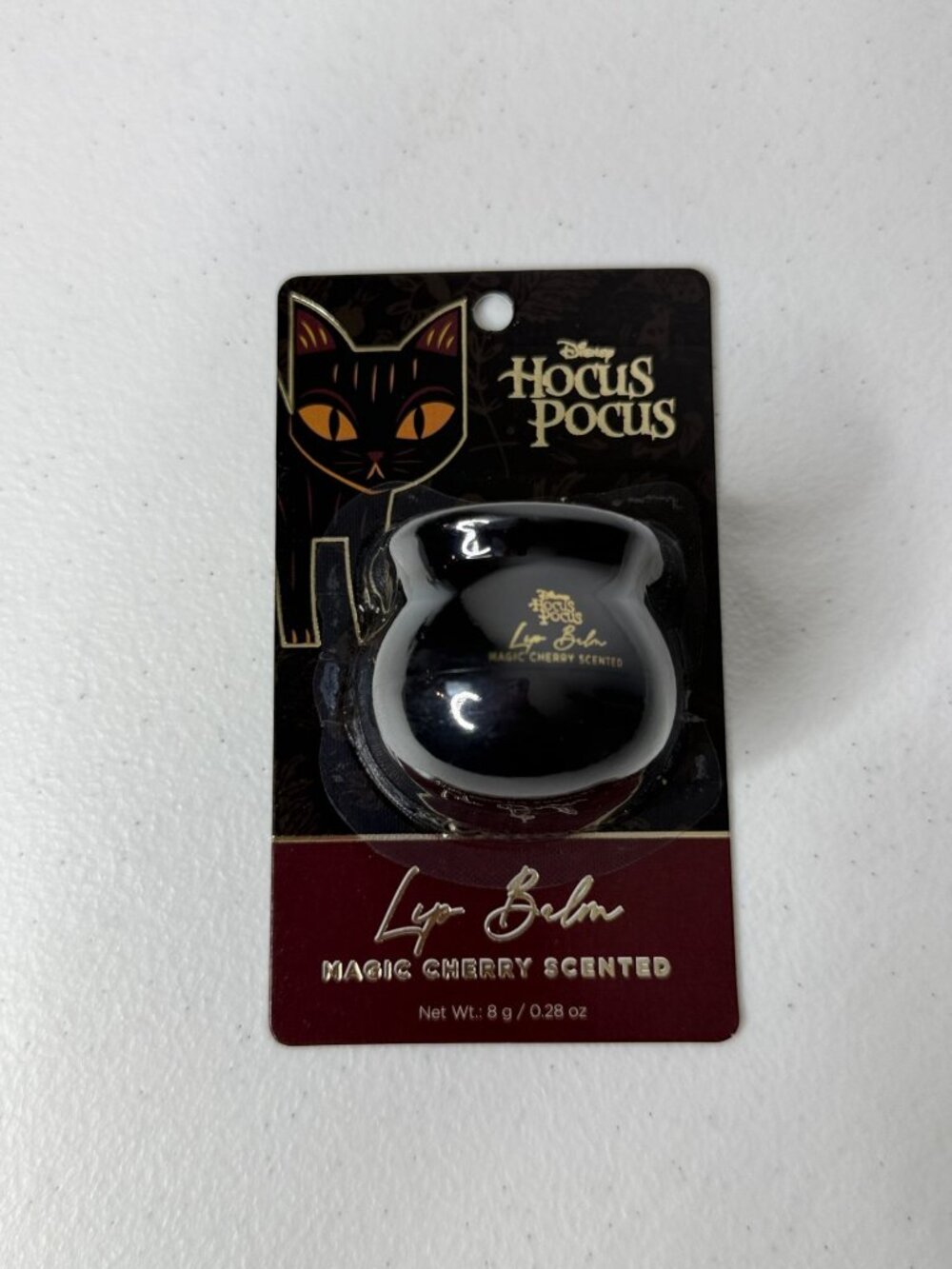 Disney Hocus Pocus Magic Cherry Lip Balm Black Cat Witchy Halloween Gothic